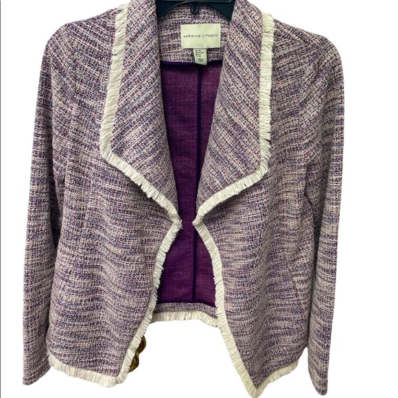 Adrienne Vittadini Blazer with frayed Boho Inspired Edges